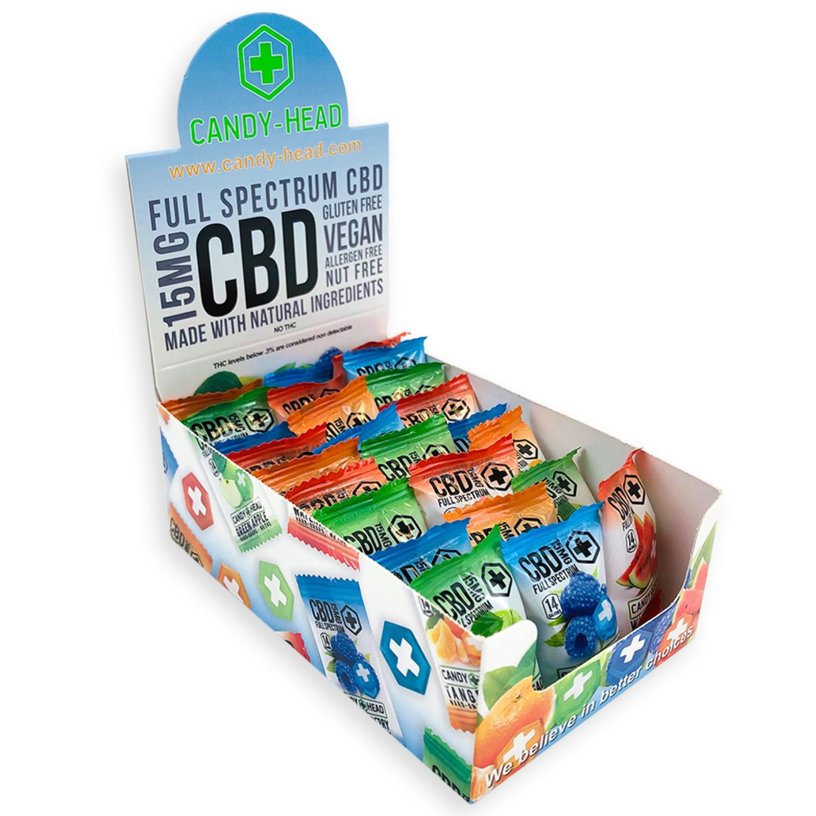 Candy Head 25pc 15mg Full Spectrum CBD Hard Candies Leafly